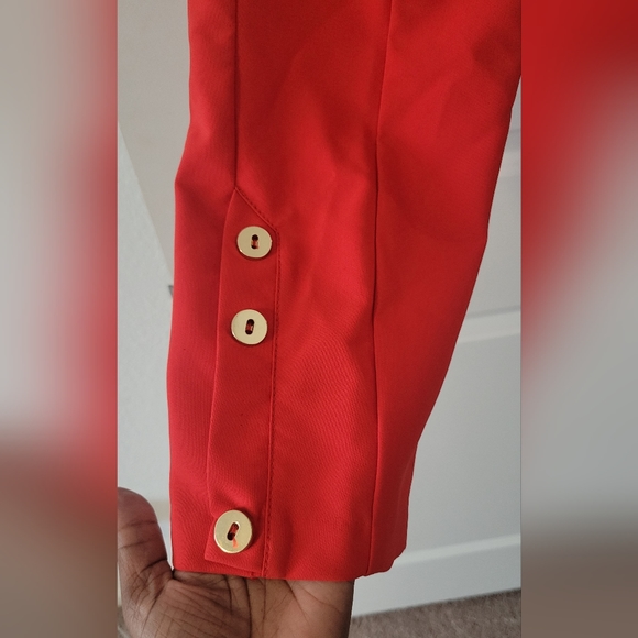 Bright Red High Waist Dress Pants - Picture 3 of 3